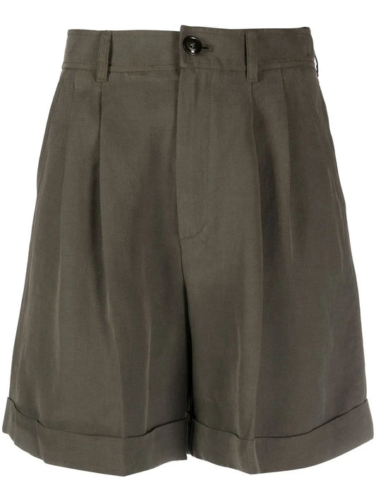 Pleated Turn-Up Shorts