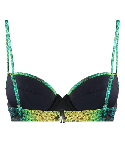 Snakeskin-Print Bikini Top