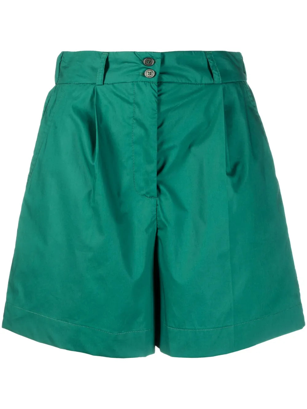 Pleat-Detail High-Waisted Shorts