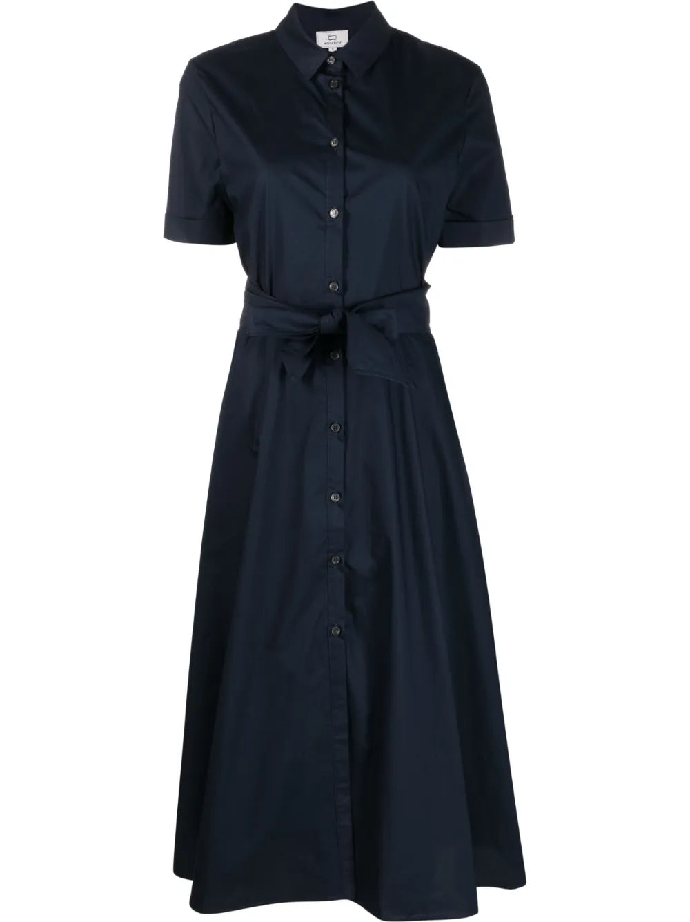 Tied-Waist Poplin Shirtdress