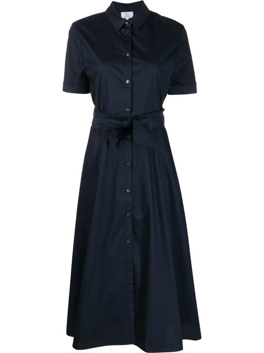 Tied-Waist Poplin Shirtdress