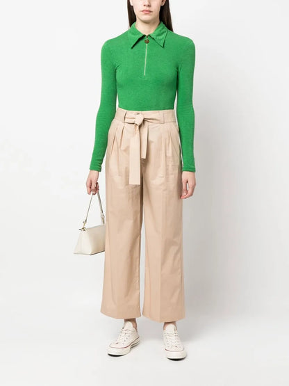 Lace-Up Wide-Leg Trousers