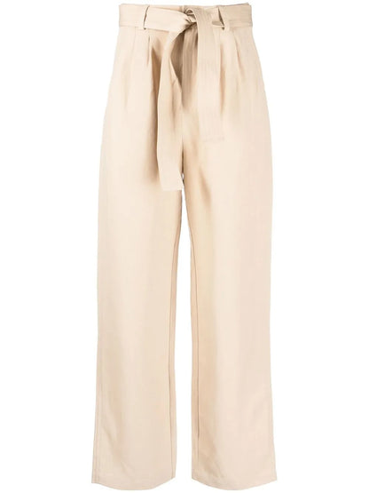 Tie-Up-Belt Wide-Leg Trousers