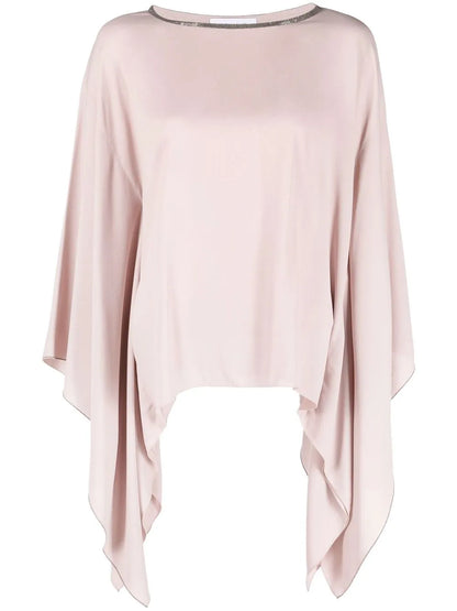 Draped-Sleeve Blouse