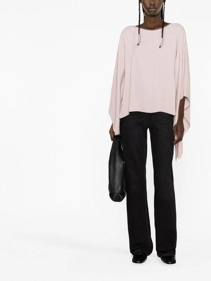 Draped-Sleeve Blouse