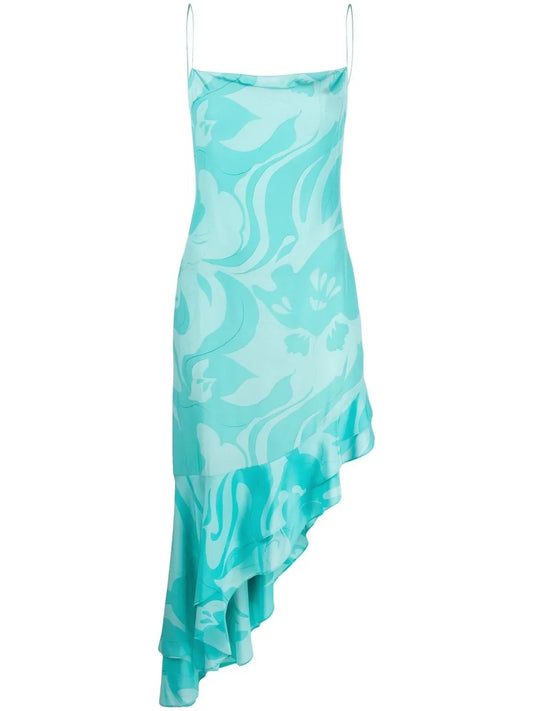 Floral Asymmetric Midi Dress