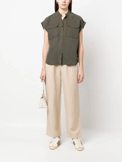 Flap-Pocket Turn-Up Shirt