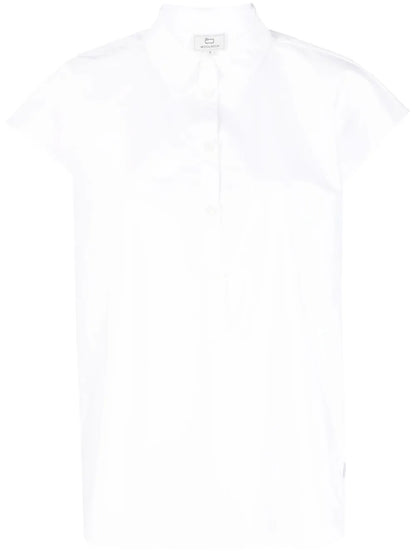 Cap-Sleeves Cotton Shirt