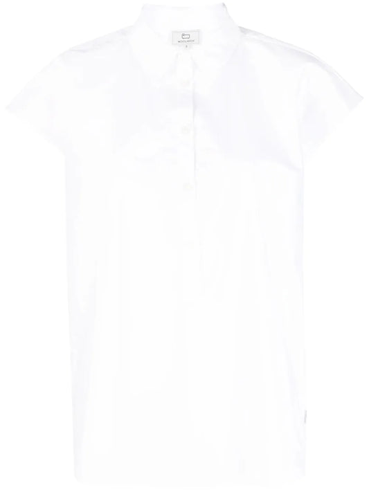 Cap-Sleeves Cotton Shirt