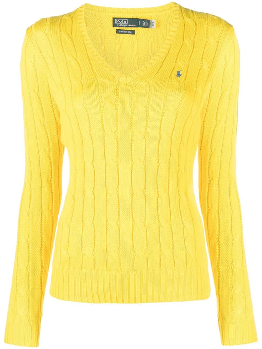 Kimberly Cable Knit V-Neck Jumper