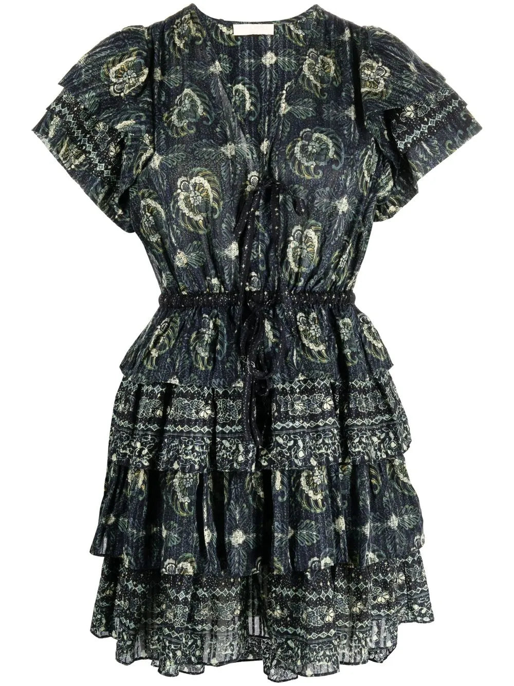 Graphic-Print Short-Sleeve Mini Dress