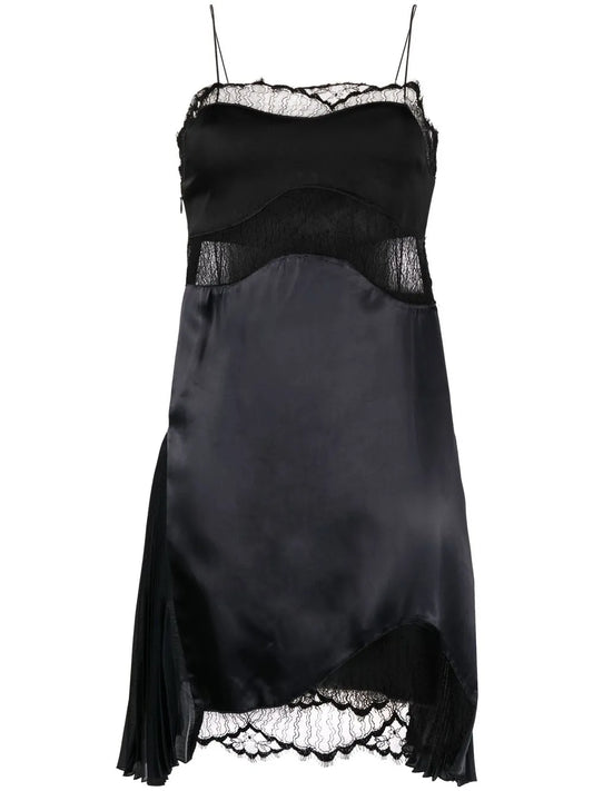 Lace-Detail Satin Slip Dress