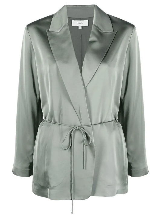 V-Neck Double-Breasted Blazer