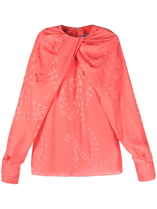 Chain-Link Print Blouse