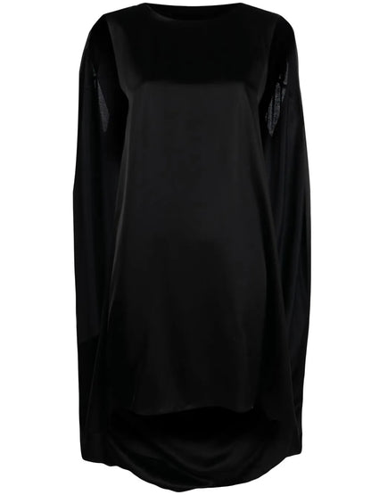 Cape-Detail Sleeveless Dress