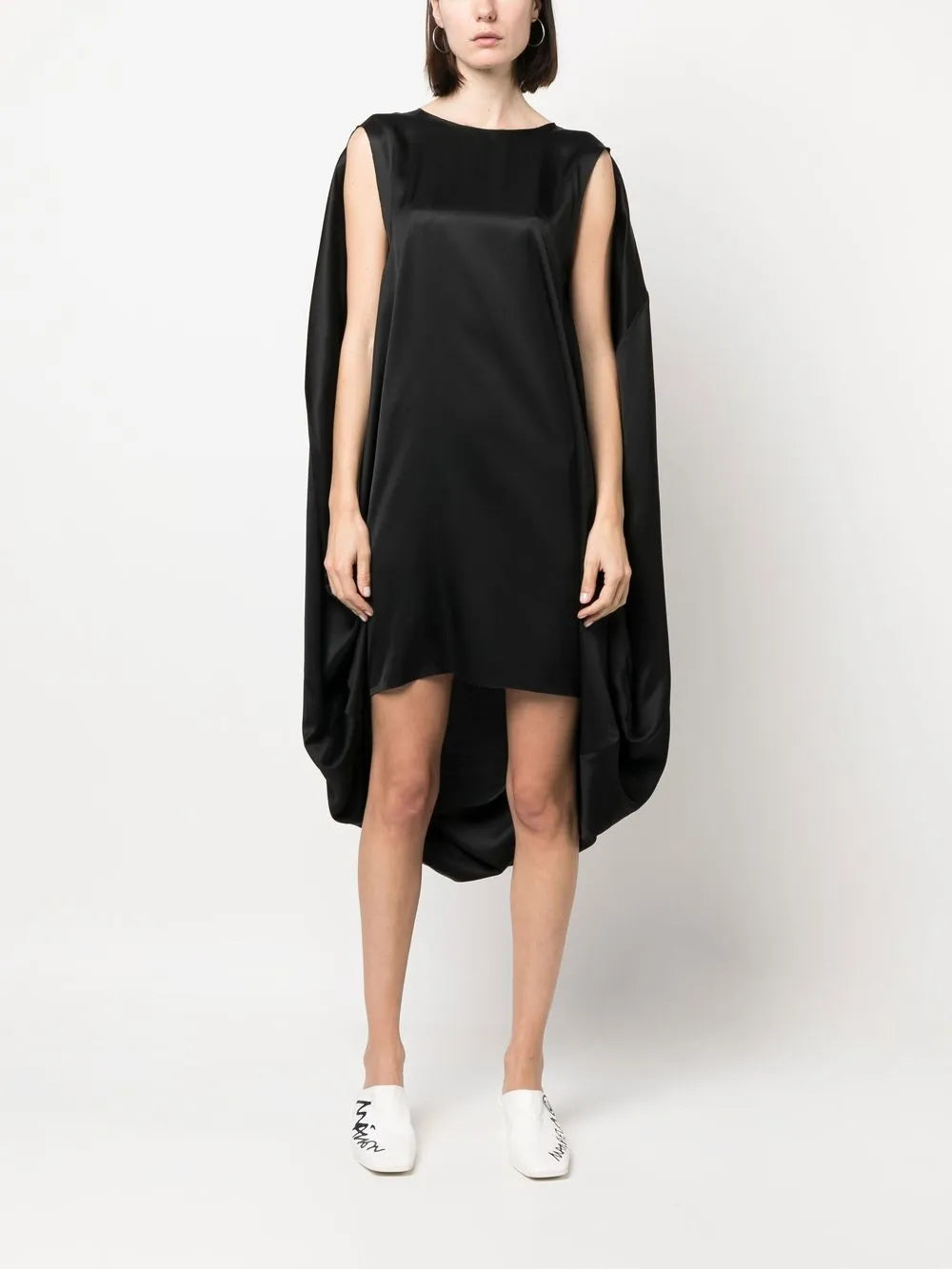 Cape-Detail Sleeveless Dress
