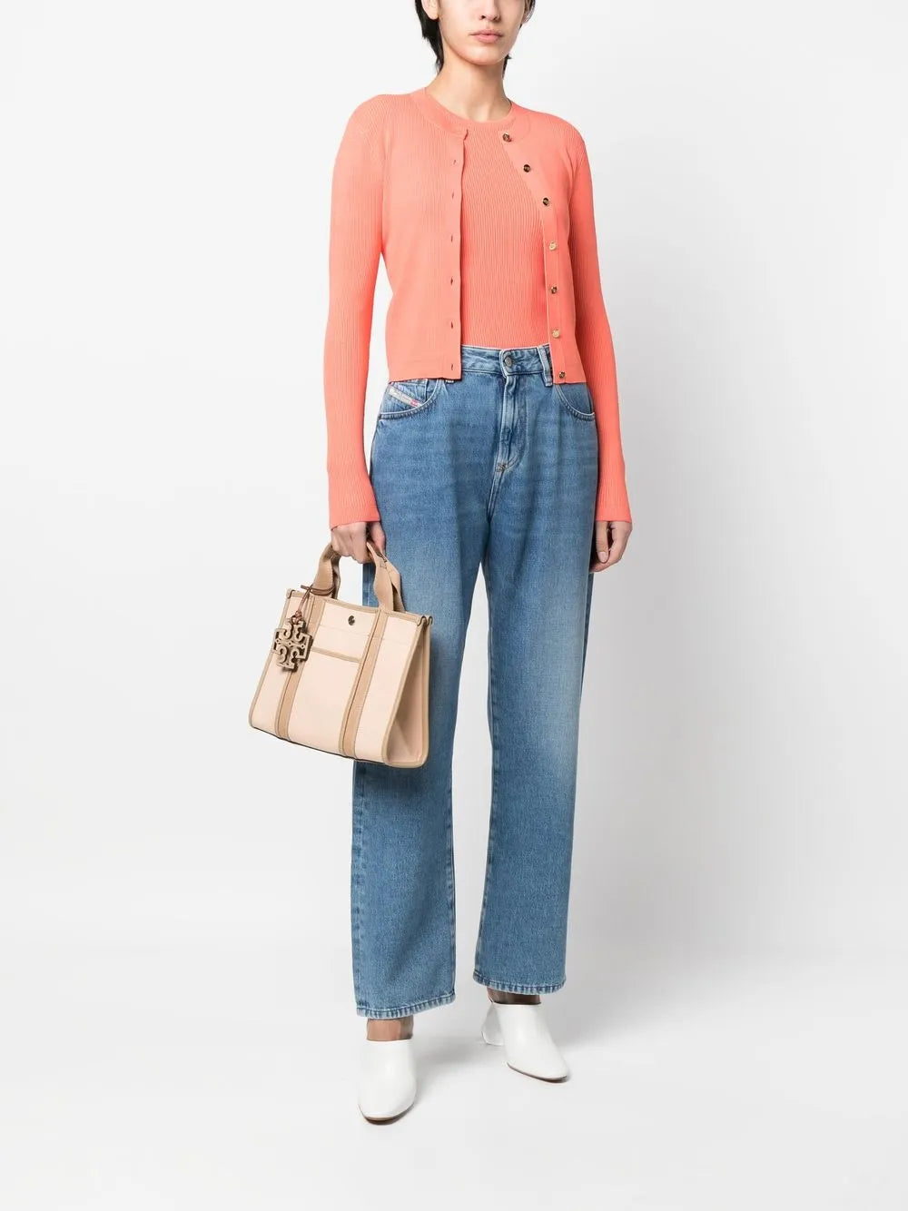 Button-Up Rib-Knit Cardigan