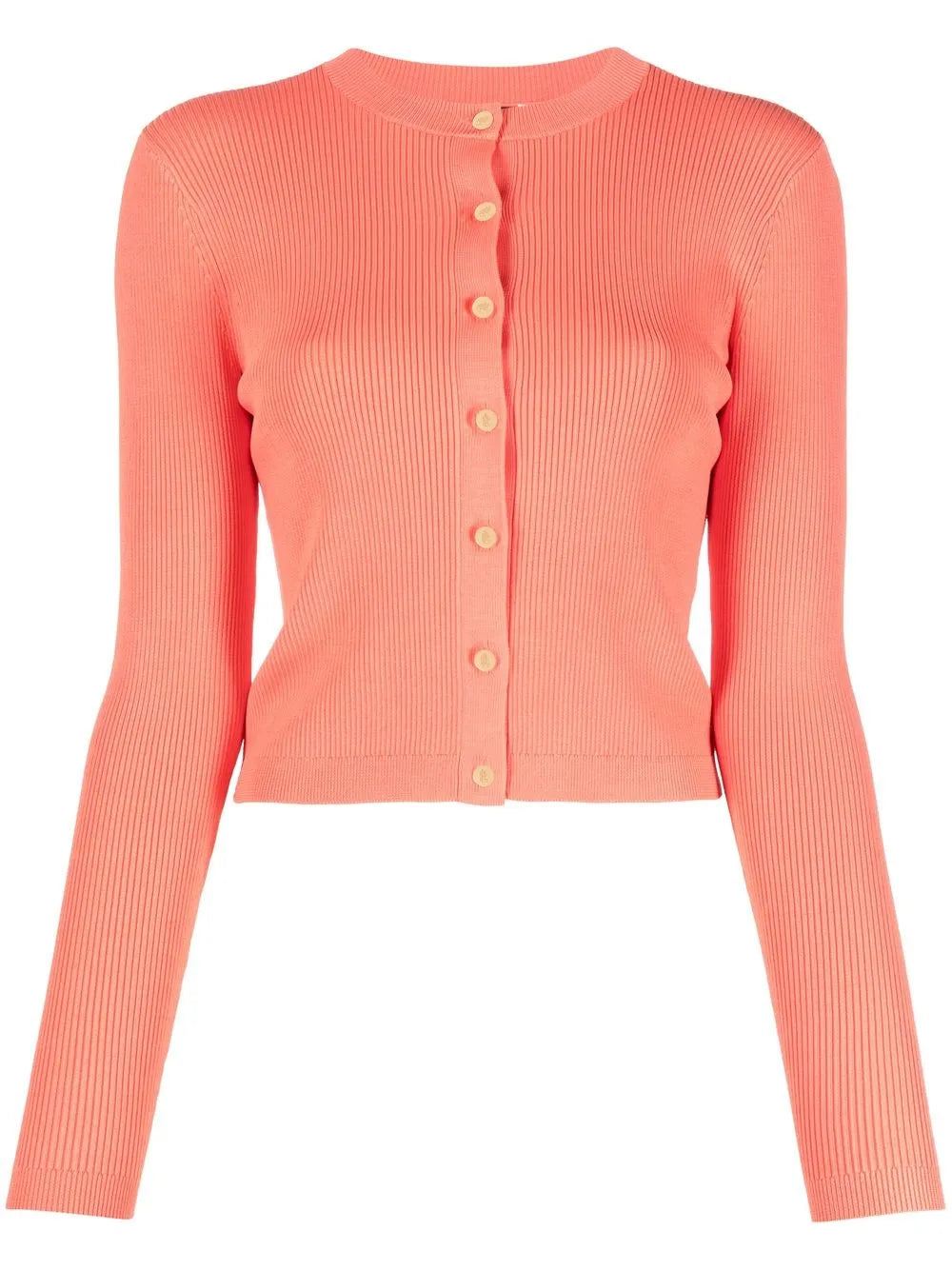 Button-Up Rib-Knit Cardigan