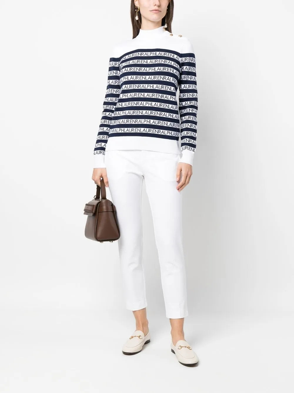 Striped Mock-Neck Jumper