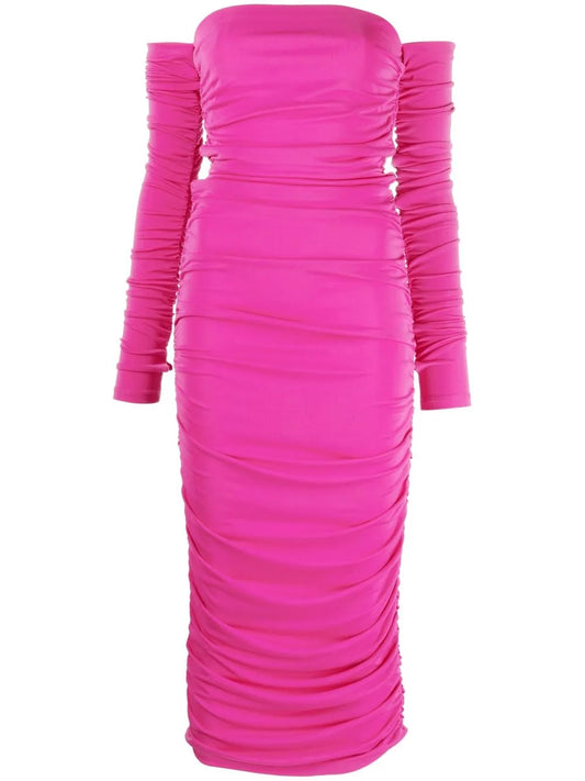 Off-Shoulder Ruched Maxi Dress