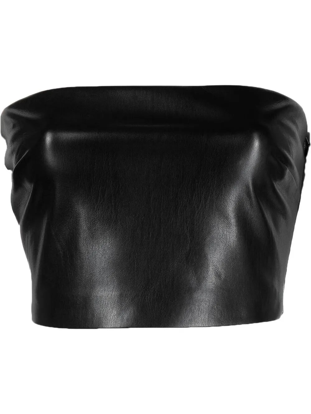 Crop Faux-Leather Bandeau Top