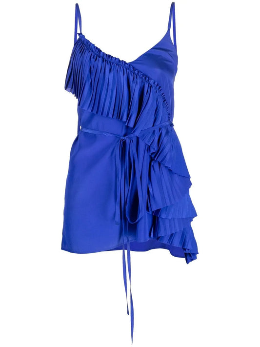 Ruffled-Detail Sleeveless Blouse