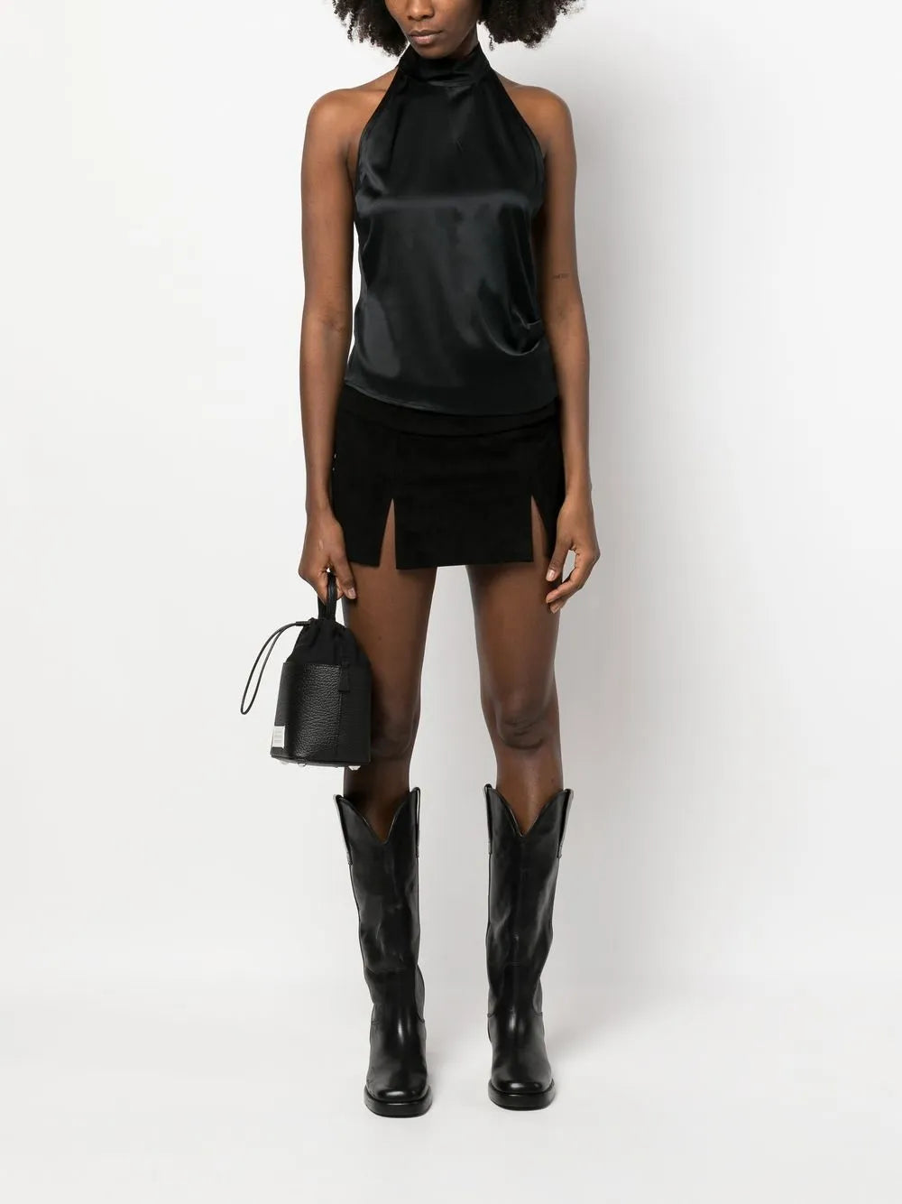 Stretch-Silk Halterneck Top