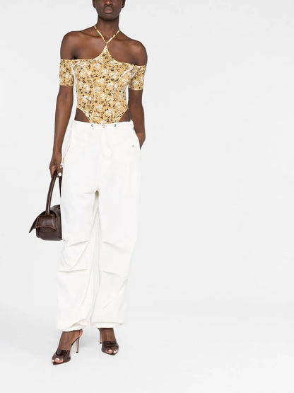 Floral-Print Halterneck Body