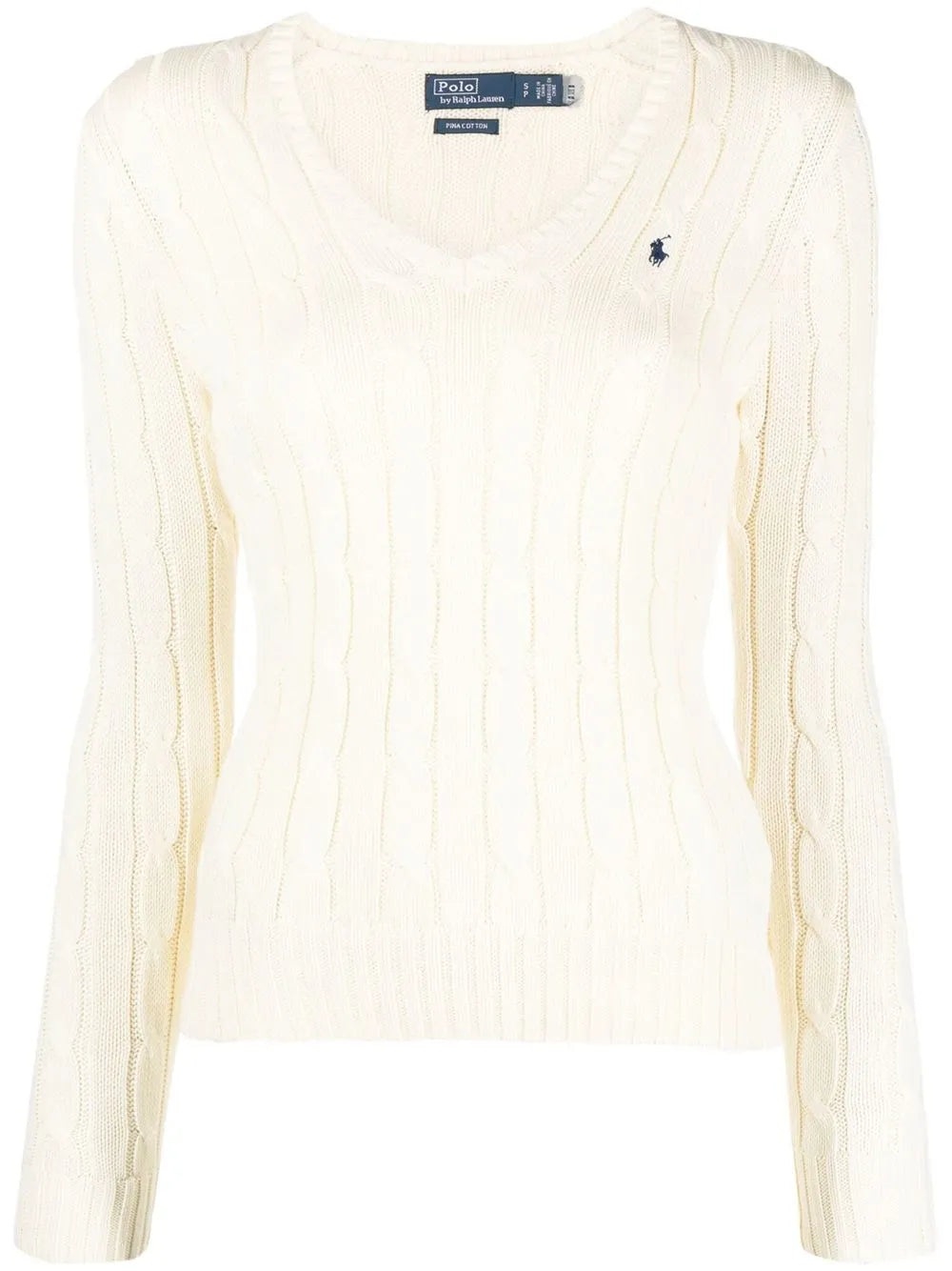 Embroidered-Logo Cable-Knit Jumper