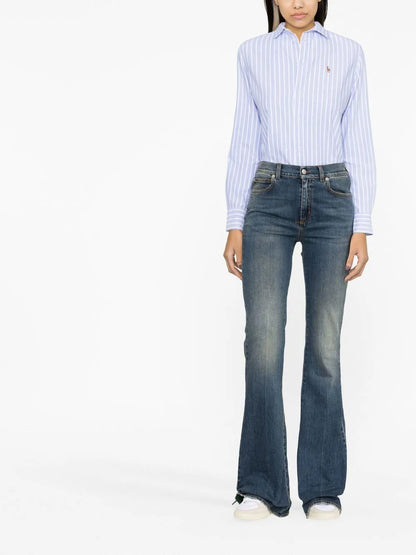 Polo Pony Motif Striped Shirt