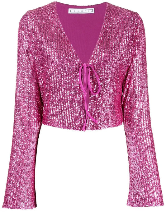 Ruddy Solid Sequin-Embellished Blouse