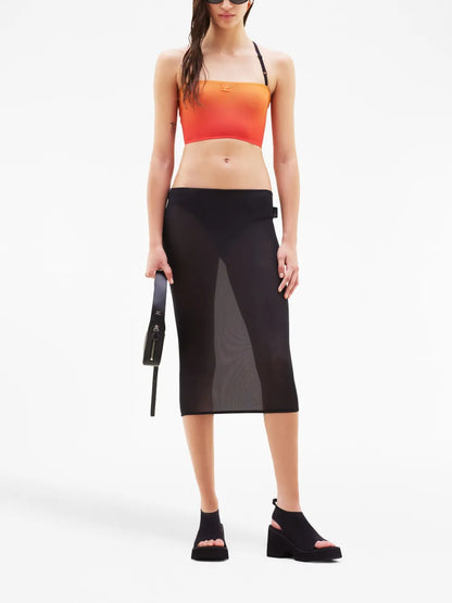 Sheer Tube Midi Skirt