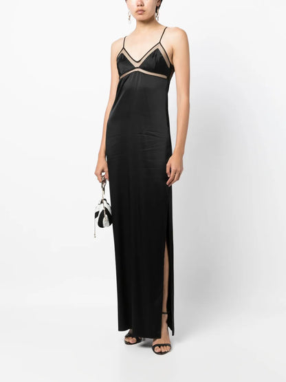 Peep Show Silk Slip Dress