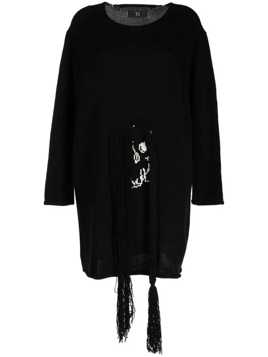 Oversized Intarsia-Knit Skeleton Jumper