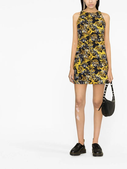 Logo Couture-Print Sleeveless Minidress