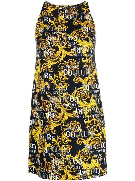 Logo Couture-Print Sleeveless Minidress