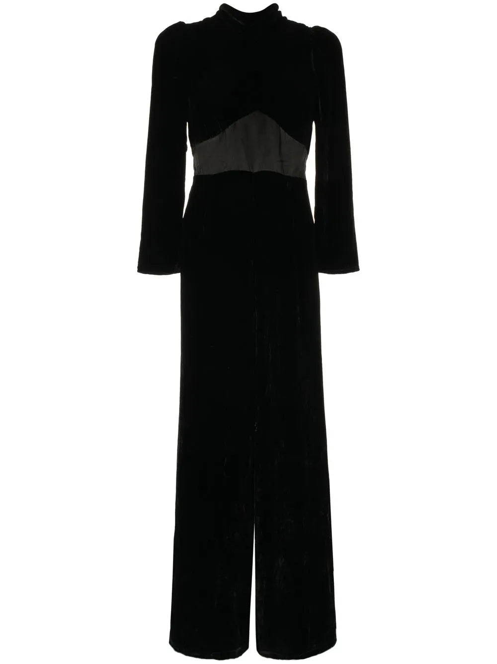 Velvet Long-Sleeve Jumpsuit