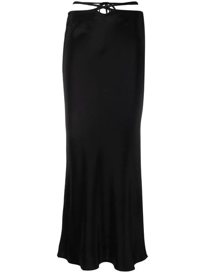 Loophole Cut-Out Midi Skirt