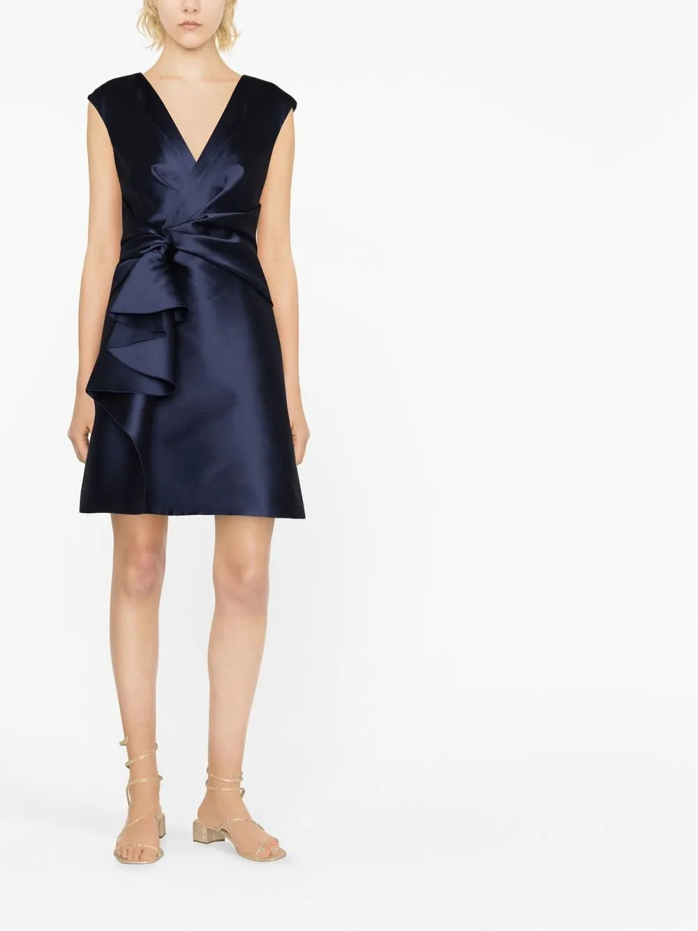 Sleeveless Pinched-Waist Dress