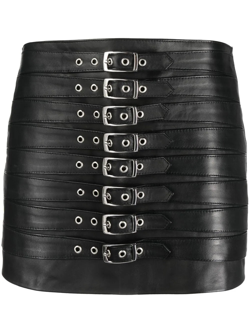 Multiple Belts Mini Skirt