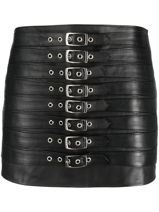Multiple Belts Mini Skirt