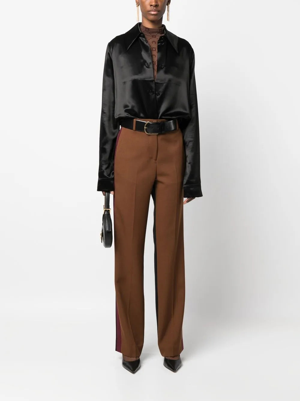 High-Waist Wool-Blend Trousers