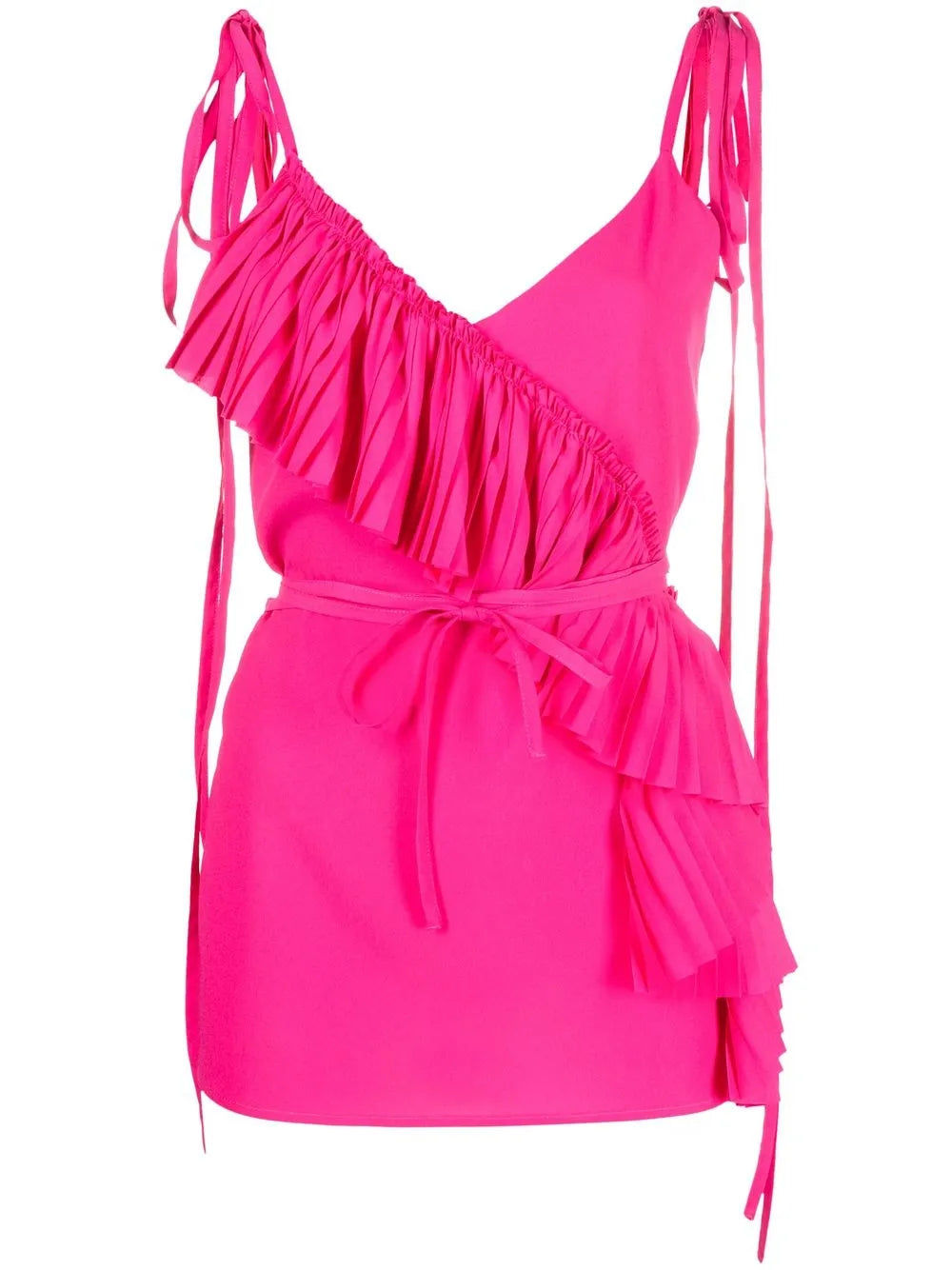 Ruffled-Detail Sleeveless Blouse