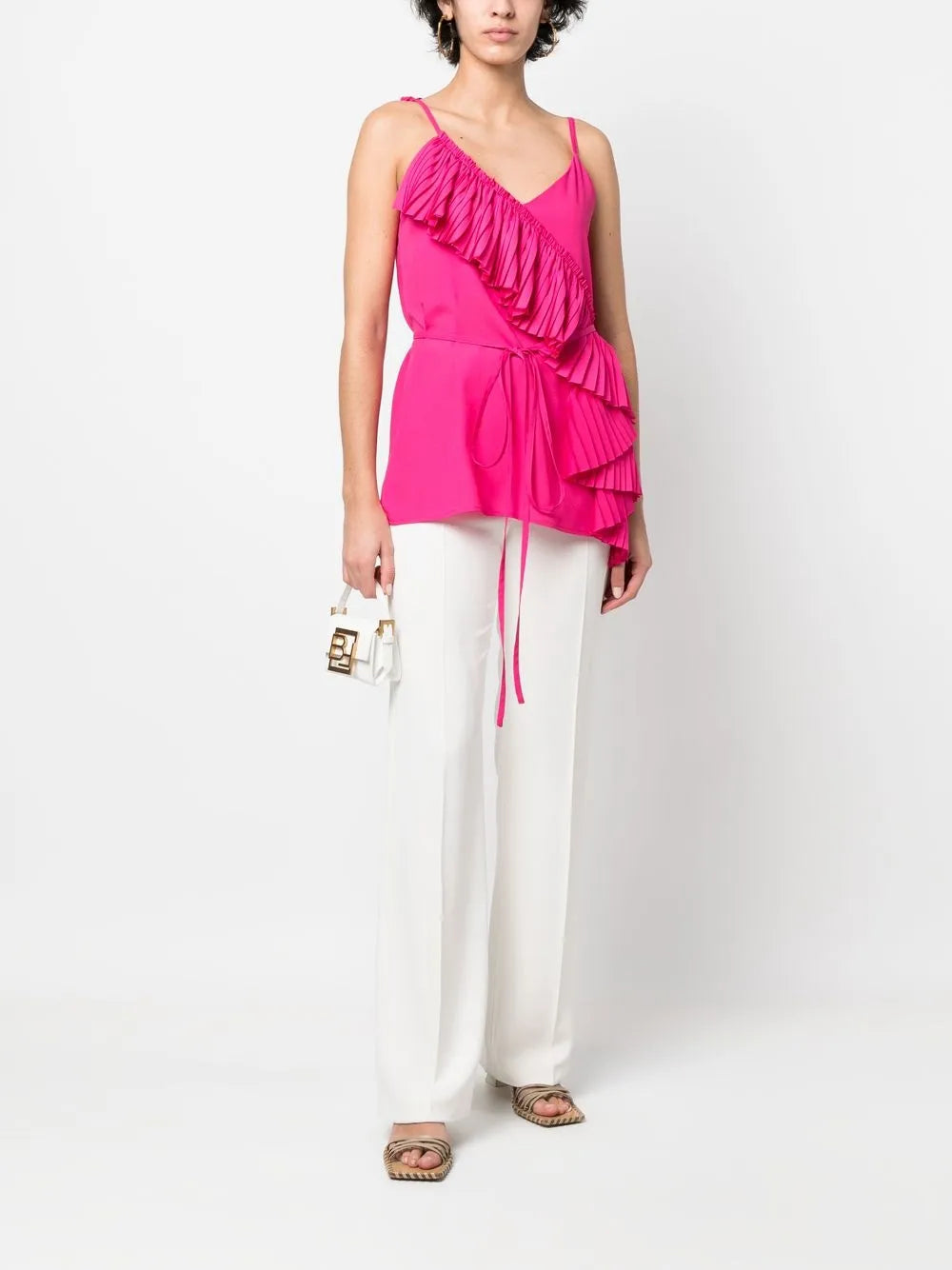 Ruffled-Detail Sleeveless Blouse
