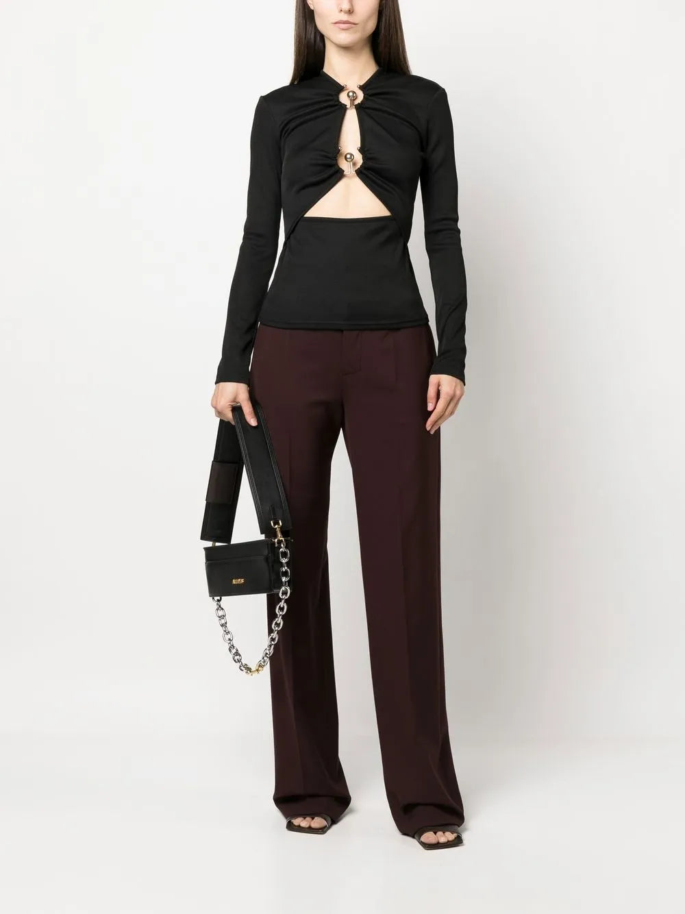 Cut-Out Detail Long-Sleeve Top