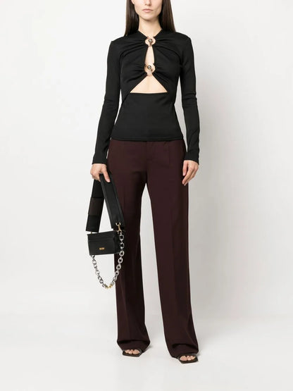 Cut-Out Detail Long-Sleeve Top