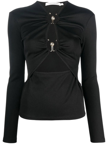 Cut-Out Detail Long-Sleeve Top