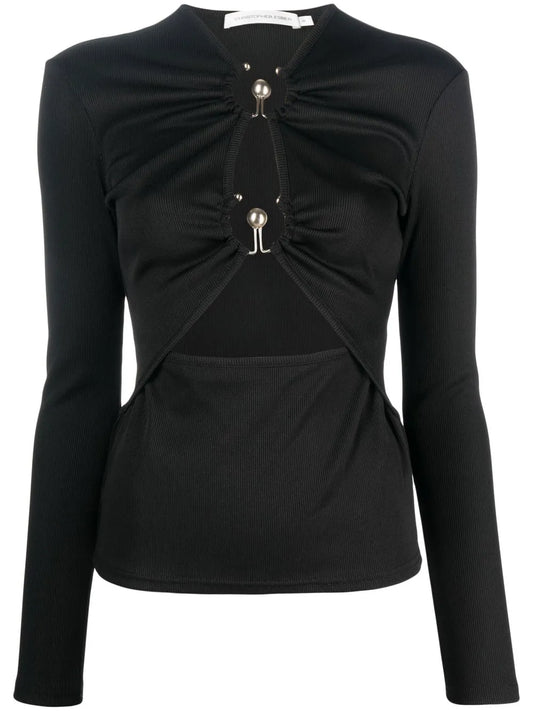 Cut-Out Detail Long-Sleeve Top