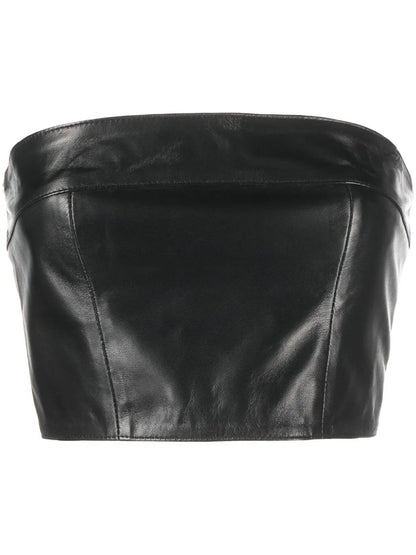 Cropped Leather Top