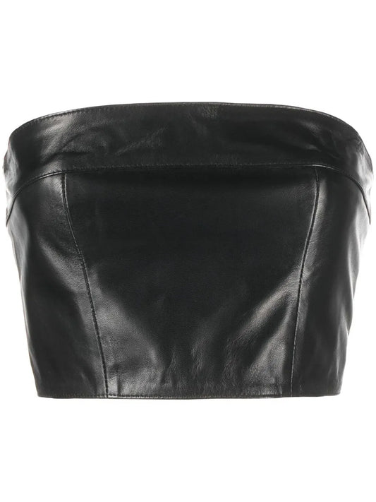 Cropped Leather Top